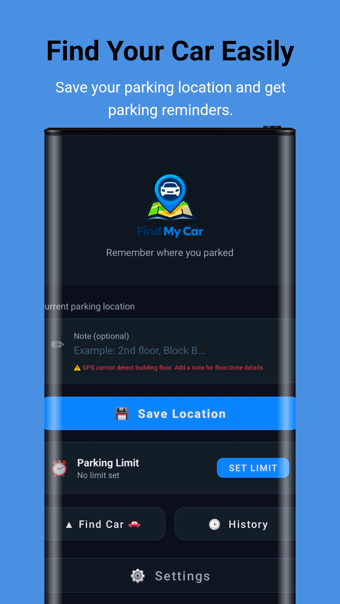 Find My Car - Halaman Utama