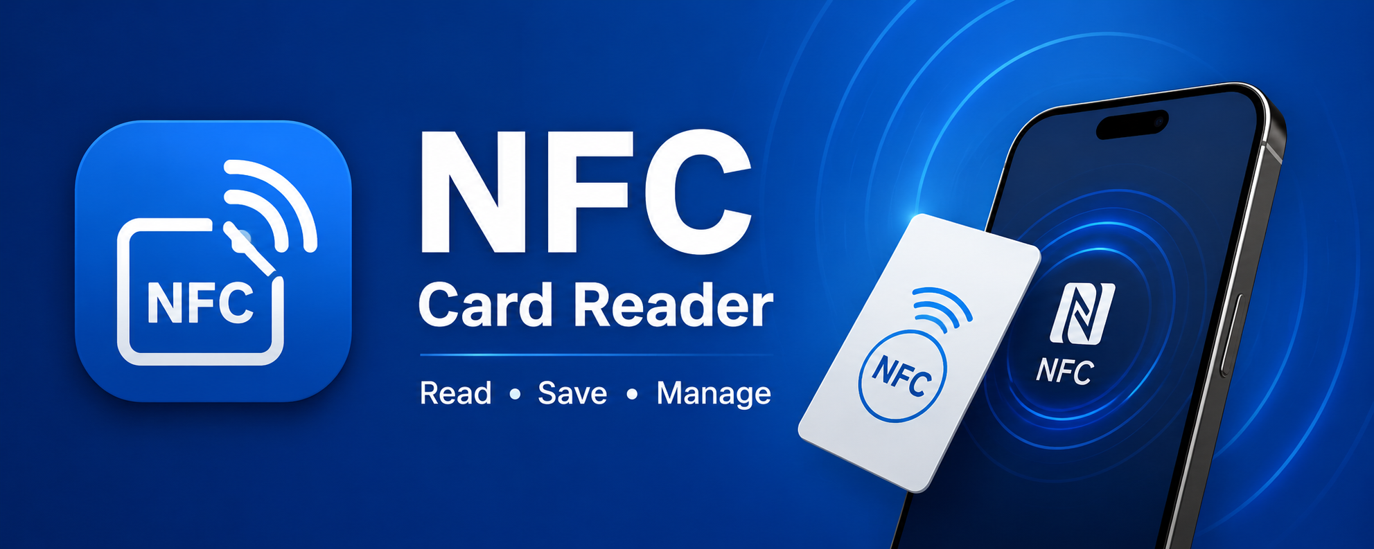 NFC Card Manager Header - Read, Save, Manage